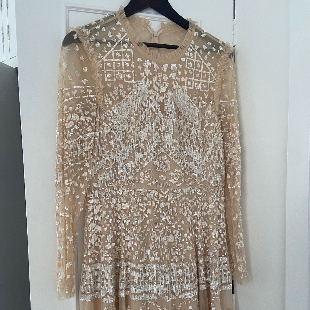 Thread and Needle Cream Beige Sequin Dress – Size 12